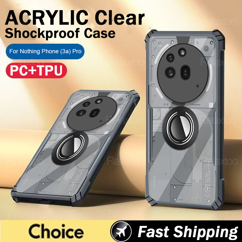 Clear กลับอะคริลิคสําหรับโทรศัพท์ไม่มีอะไร (3a) Pro 3A 3aPro Phone3a Phone3aPro 5G กันกระแทกแหวนฝาคร