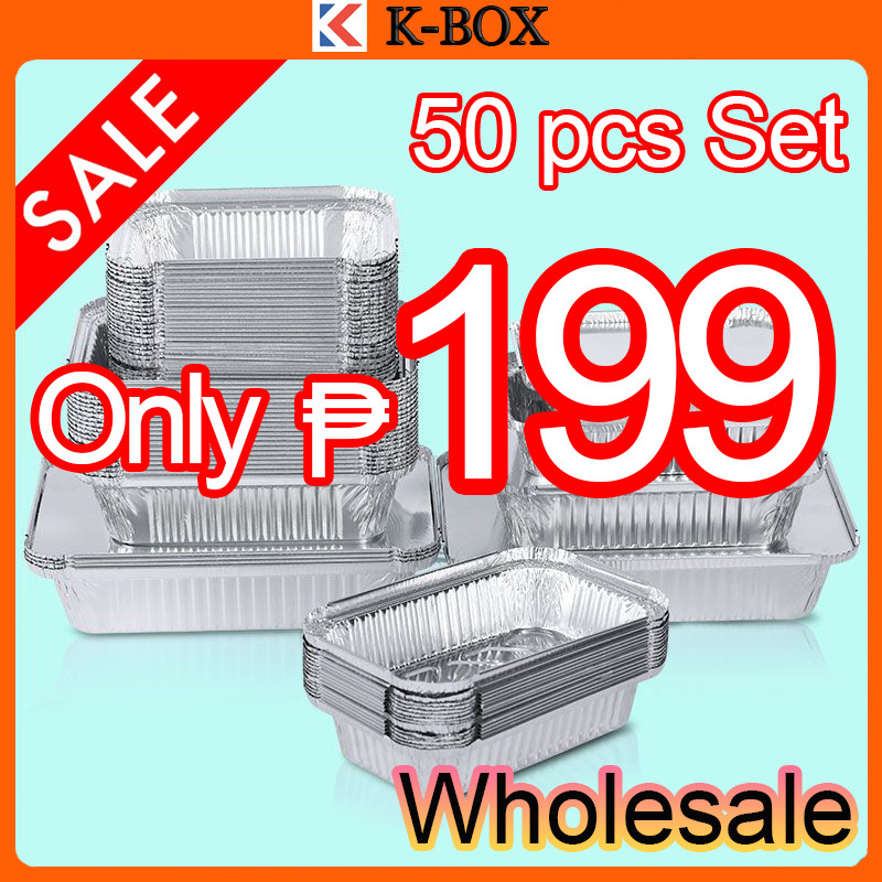 เซ็ตถาดอลูมิเนียมหนาพิเศษพร้อมฝา 50 ชิ้น เกรดอาหาร ISO รูปสี่เหลี่ยม/กลม/เดี่ยว (Solo Pan) ทนเตาอบ-ไมโครเวฟ ♨️📦 #ถาดอุตส