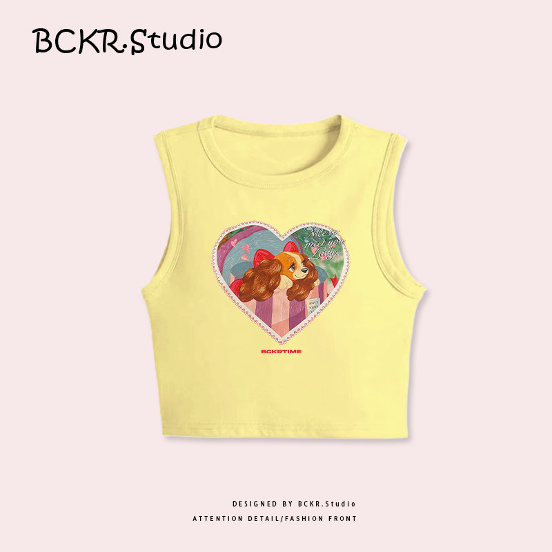 แฟชั่นเกาหลีสไตล์🎀ลายน้องหมา ชุดหน้าร้อน สั้น เสื้อผญ เสื้อ🐕เข้ารูป เซ็กซี่ สาวแซ่บ เสื้อกล้ามYG2103 - รูปที่ 3