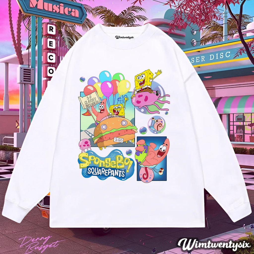 WIMTWENTYSIX posed Katob กางเกงทรงสี่เหลี่ยมนั่งคลาส | เสื้อยืดแขนยาว | เสื้อยืดวินเทจ | เสื้อยืดโอเ