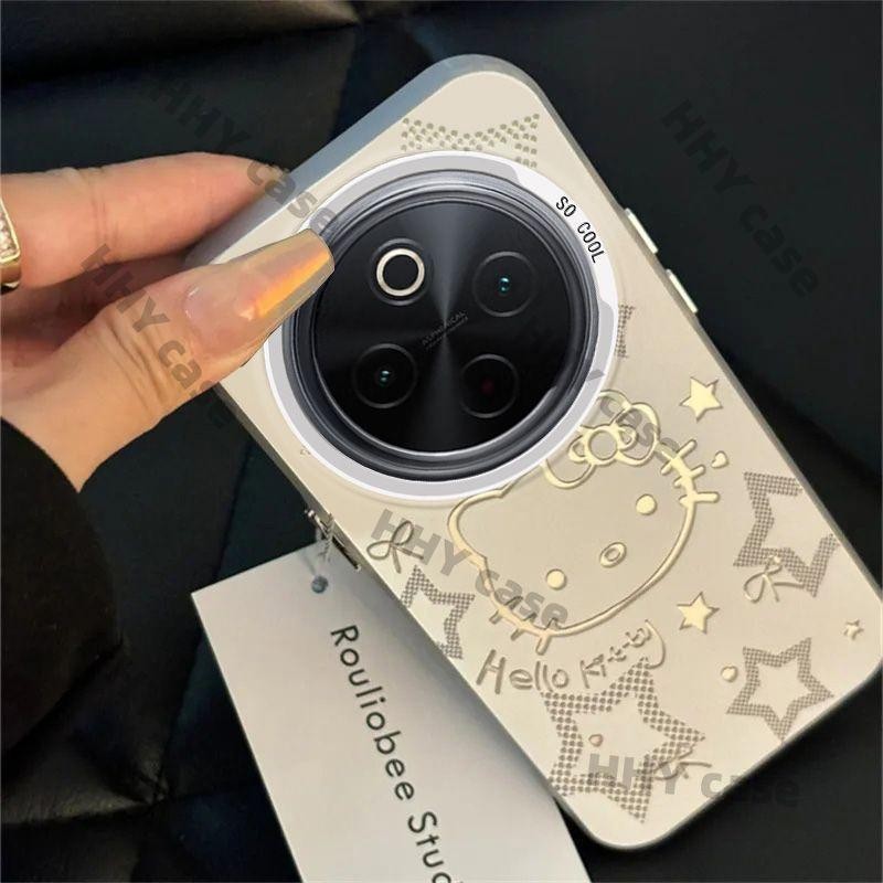 เคส IQOO Z10 5G เคส กรัมกรณีดาวเคทีแมวกันกระแทกเชลล์ที่เรียบง่ายลูกอมสีเคลือบฮาร์ดหรูหราชุบไฟฟ้าปุ่มโทรศัพท์มือถือป้องกันกรณี เฮ้ ราคา ถูกที่สุด ดีลบีเคเค แกลเลอรีภาพที่ 7