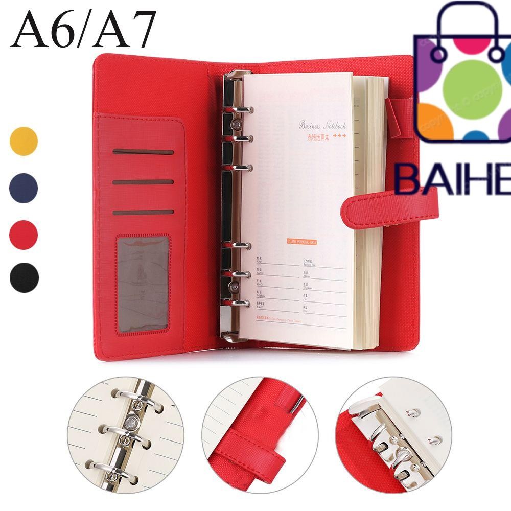 BAIHEE A6/A7 แฟ้มโฟลเดอร์อุปกรณ์สํานักงานหนังรีฟิล Journal Ring Binder Notepad