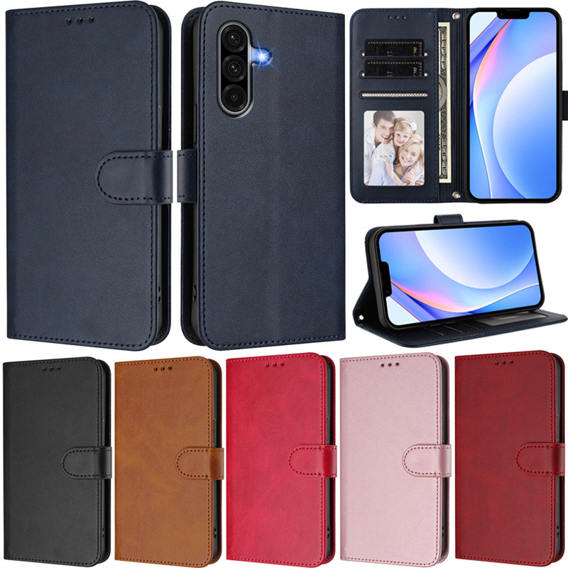 SAMSUNG SlimสําหรับSamsung Galaxy S25 FE A17 A07 A16 A56 A36 A26 M36 M56 M16 M06 S25 Edge S24 FE S25 Ultra S24 Ultra S23 FE S25 Plus S24 + RetroหนังPUกระเป๋าสตางค์