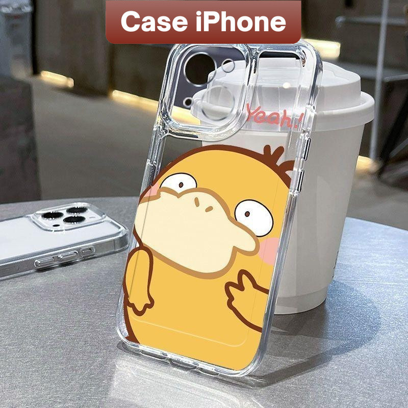 ปลอก Iphone Psyduck Pokemon Case Clear Clear Case Iphone 13 12 11 PRO MAX 14 15 PLUS XS XR 6+ 7+ 8 PLUS