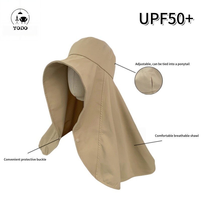 YODO all-round sun hat  หมวกกันแดดแบบเต็มหน้าแบบคลุมทั้งใบพร้อมปีกกว้างสำหรับทรงหางม้า กันแดด ป้องกันรังสี UV