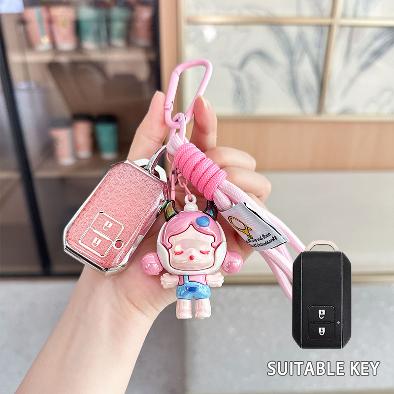 ห้างสรรพสินค้าโว๊ก !ฝาครอบกุญแจรถสําหรับ Suzuki New Swift 2017 2019 2020 Wagon R Monopoly 2Button Remote Keyless Holder