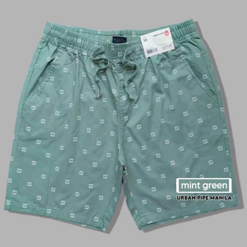 URBAN PIPE กางเกงขาสั้นชิโนพิมพ์ลาย ABOVE THE KNEE Cotton