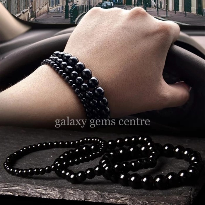 COOL BLACK ONYX STONE BRACELET สําหรับผู้ชายและผู้หญิง