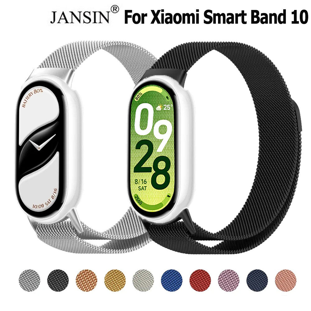 สําหรับ Xiaomi Smart Band 10 ห่วงแม่เหล็กสแตนเลสสายนาฬิกาใหม่ Smart watch