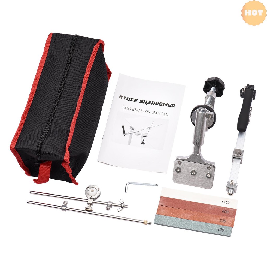 [2025 ลดราคาสุดฮอต]ระบบลับมีดพร้อมหินลับ4ชุดลับมีดตั้งโต๊ะแบบหมุน360องศามุมคงที่คู่มือมีดเหลา180-องศ