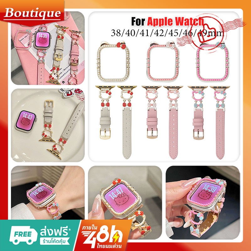 【สาย+เคส】 เคสนาฬิกา เคสเพชรไม่มีจอ KT Apple Watch series 11 Case 10/9/8/7  สาย Smartwatch ขนาด 41mm 