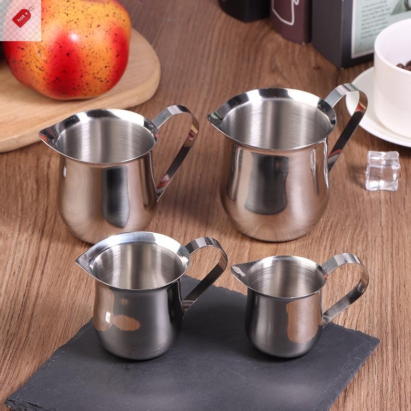 ALIK กาแฟนม Frothing Pitcher ถ้วยครัวสแตนเลส Creamer เหยือก 60-240ML ถ้วยตวงเทพวย Coffeeware TH