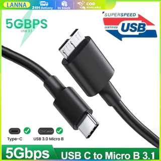 ร้านอยู่ที่ไทย สายเคเบิลฮาร์ดดิสก์ type c to micro usb 3.0 สายยาว0.5M/1M 5Gbpsต่อกับฮาร์ดดิสก์ คอม