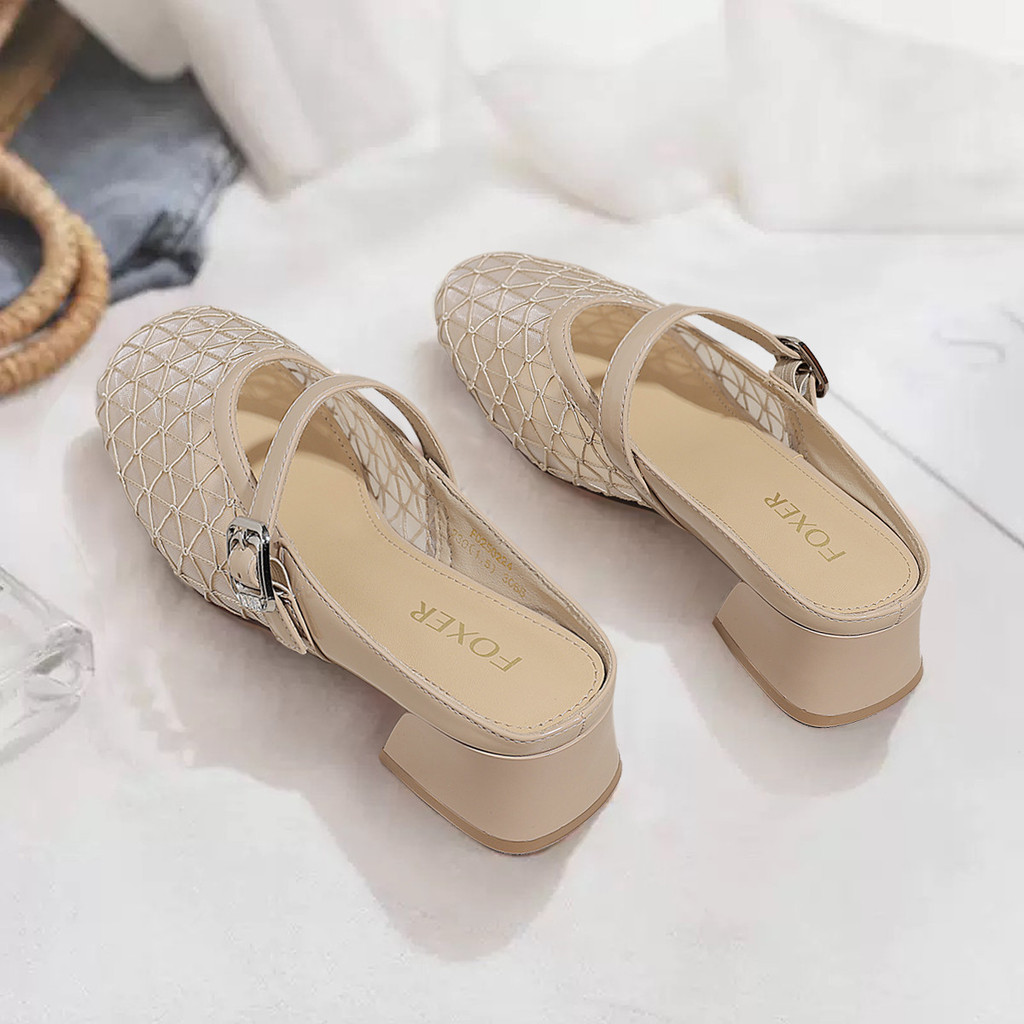 FOXER รองเท้าแตะผู้หญิงแฟชั่นอเนกประสงค์ กลางแจ้งรองเท้าแตะชายหาดรองเท้า หวานและน่ารัก สวมใส่สบาย