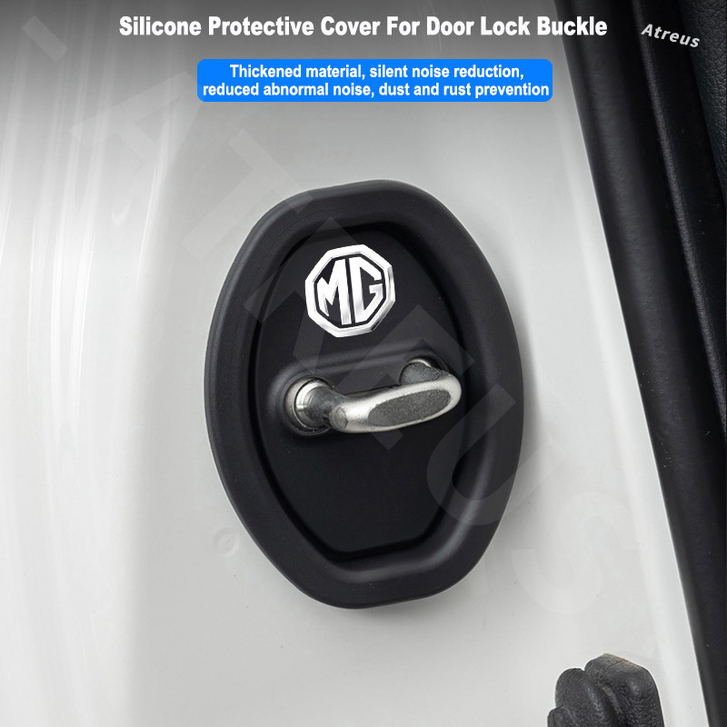 MG ล็อคประตูรถยนต์โช้คอัพแผ่นป้องกันเงียบฝาครอบยาง สําหรับ HS ZS EP MG5 MG3 MG4 EV 3 4 5 6 VS HEV Extender Maxus 9 Mulan - รูปที่ 4