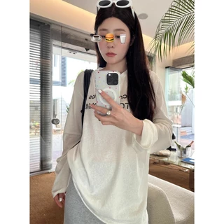 GAKKI เสื้อยืดแขนยาวทรงหลวมๆสำหรับผู้หญิง เสื้อผ้าบางแขนยาวกันแดดสำหรับหน้าร้อน รุ่น 98241#