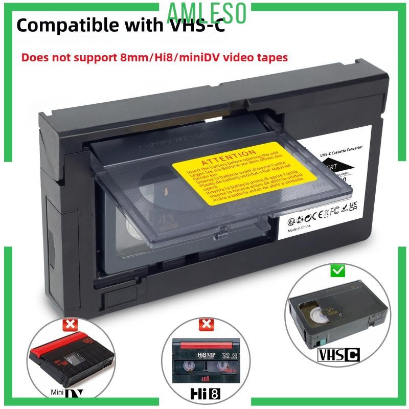 [Amleso] VHS C Cassette Adapter เครื่องเล่น Vcr แบบพกพา Motorized VHS Cassette Converter