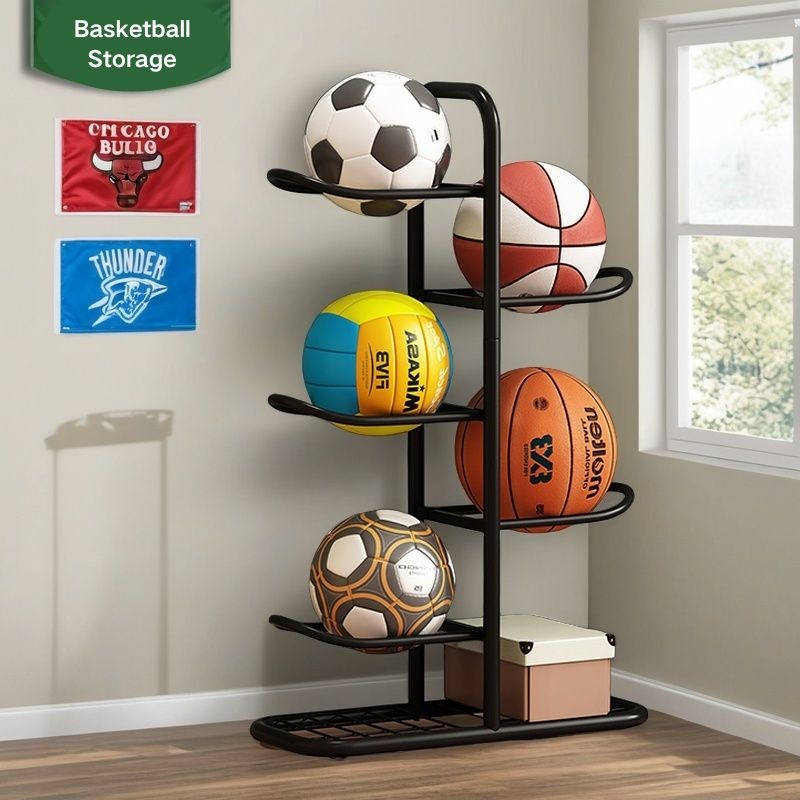 COD Basketball Storage Rack Home Ball Storage Rack Basketball Rak for Kids Organizer Rack Vertical