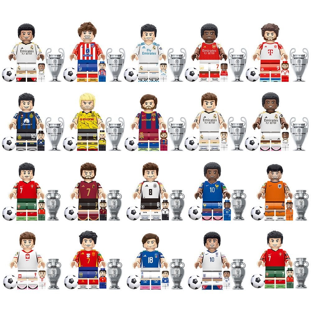 สินค้าใหม่ของเล่นที่เข้ากันได้ชุดฟุตบอล Bellin Irm Grizman Pooh Xiusi บล็อกตัวต่อ Minifigure ของเล่น