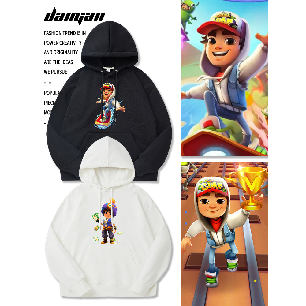 เสื้อฮู้ด Subway Surfers Jack Jason เสื้อสเวตเตอร์สำหรับเด็กชายและเด็กหญิง เสื้อผ้าพ่อแม่ลูกแบบมีฮู้