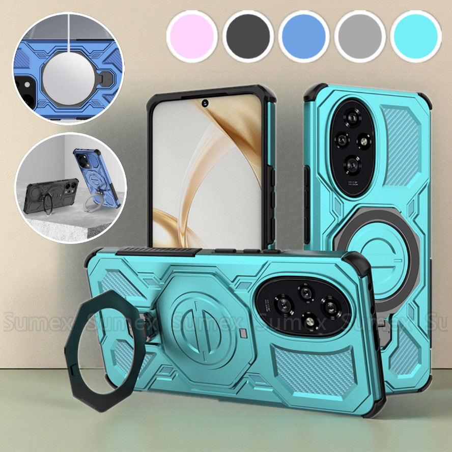 สําหรับ Honor200 Honor 200 Lite 5G เกราะกันกระแทกเคสโทรศัพท์ Stand Holder ปลอกแม่เหล็กแหวนชาร์จฝาหลั