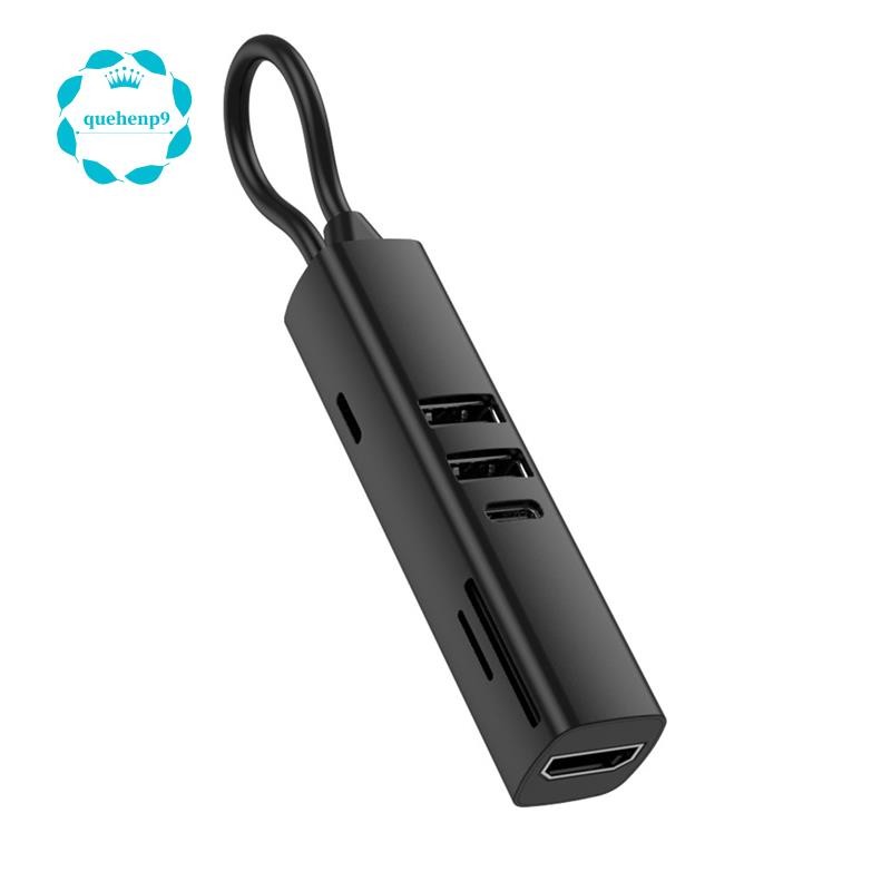 [quehenp9]USB 3.0 HDTV 4K 30Hz วิดีโอ 7 in 1 USB C HUB SD TF Card Slot Reader Multi-Ports PD 100W ชา
