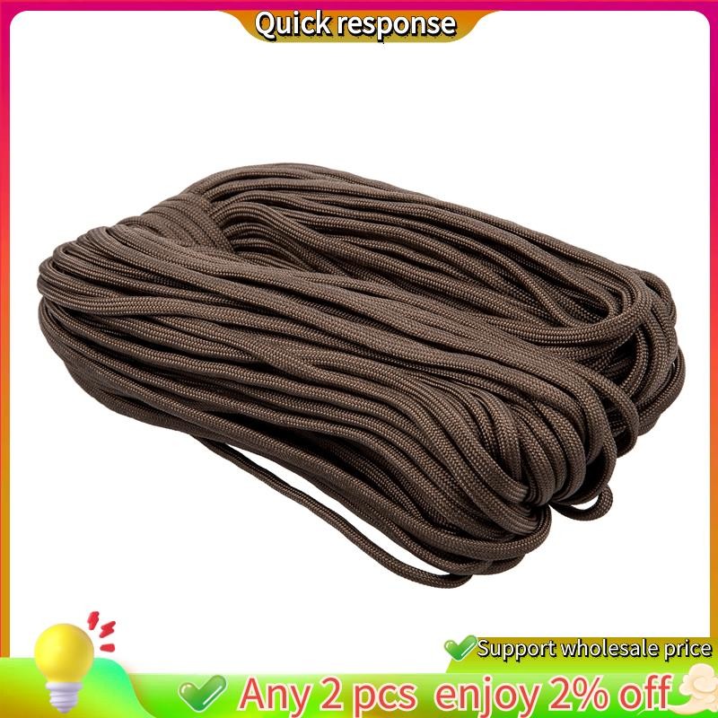 ในสต็อก-100ft 550 Cord Para cord Para ร่มชูชีพ Survival Cord - สีน้ําตาล