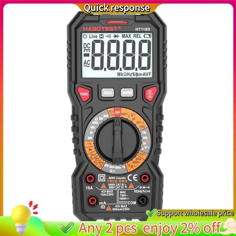 ในสต็อก- HT118A/C/D มัลติมิเตอร์แบบดิจิตอลระดับมืออาชีพที่มีความแม่นยําสูงพร้อมจอแสดงผลดิจิตอลอัตโนม