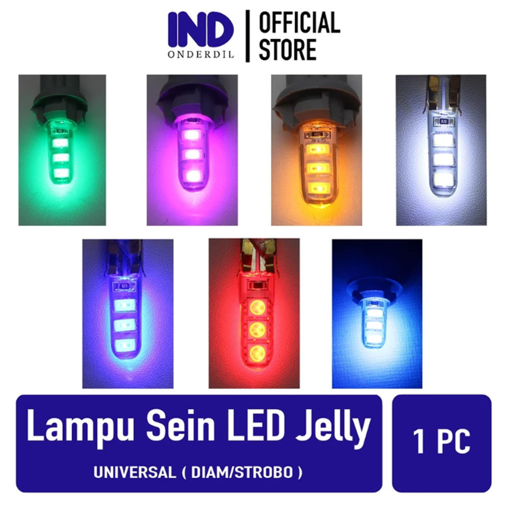 HIJAU UNGU MERAH 1 PC 6-Point LED Jelly Variation Lights T10-T 10 Silent-Strobo-Flashing Turn Signal