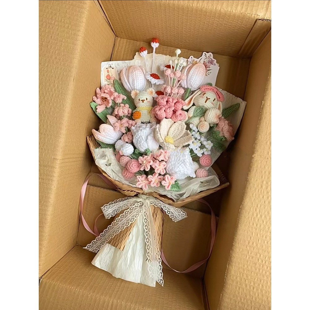 Woven Eternal Flower Mother's Day Material Kit Gift Yarn DIY Bouquet Artificial Flowers Handmade Cro