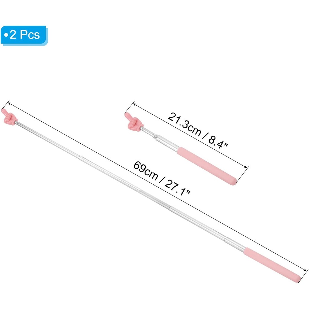 PATIKIL Telescopic Teachers Pointer Stick, 2 Pcs Classroom WhiteBoard Teacher Hand Finger Mini Point