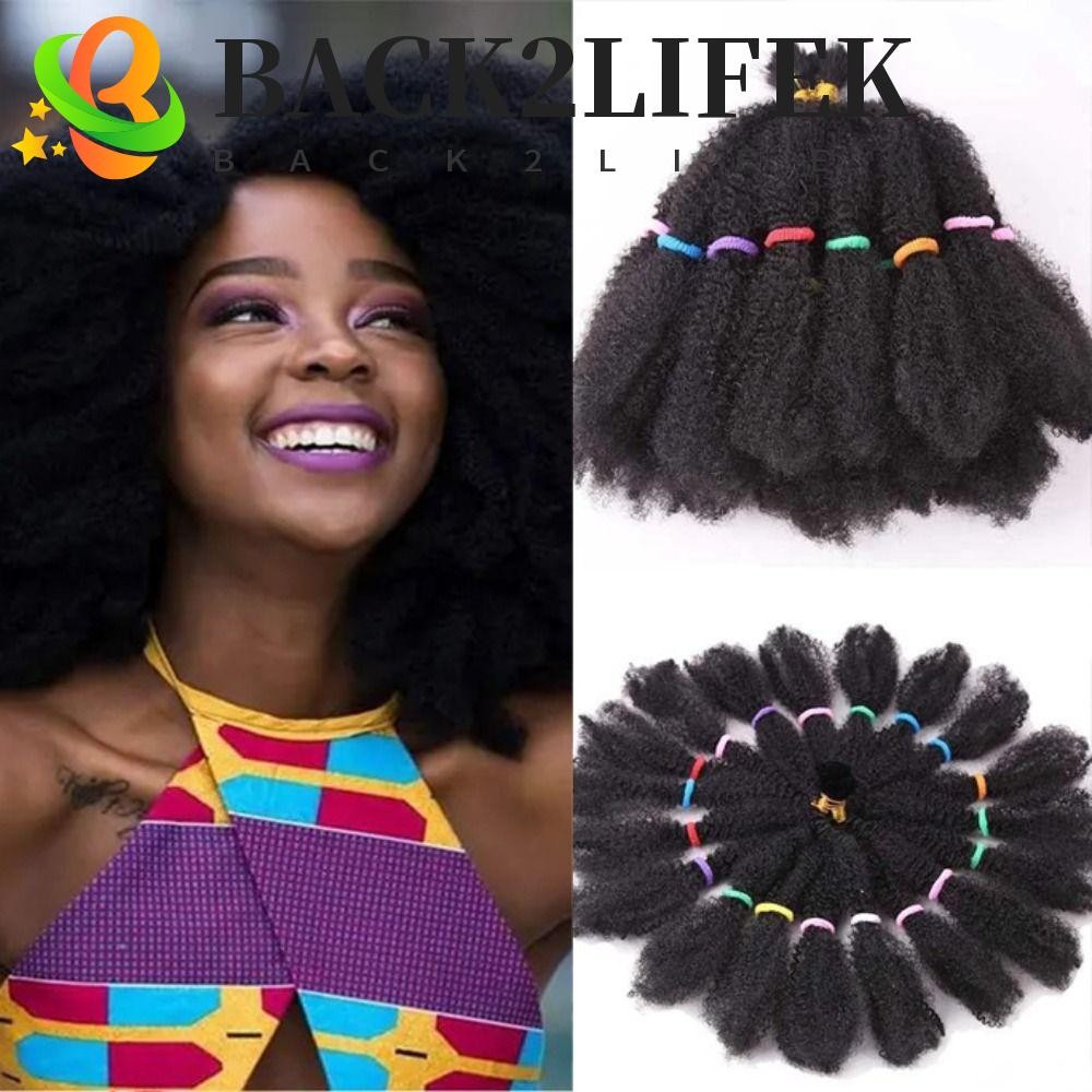 BACK2LIFEK Afro Curly Hair Extension สังเคราะห์คุณภาพสูงสีน้ำตาล นุ่มสบาย ทนความร้อน เหมาะสำหรับสไตล์ปาร์ตี้และ_bulk_braids