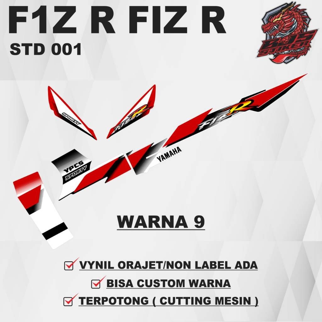 MESIN Yamaha fiz r F1z r FIZ r STD 001 - สติ๊กเกอร์รูปลอก Yamaha fiz r F1z r FIZ r STD 001 (ALREADY 