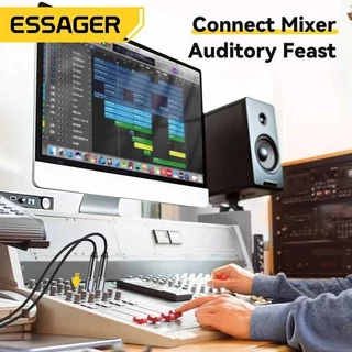 Essager แจ็คเสียง Adapte สําหรับลําโพงกีตาร์ไมโครโฟนหูฟัง 6.5 มม.หญิงถึง 3.5 มม.