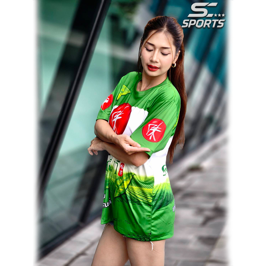 SC Sports เสื้อกีฬาพิมพ์ลาย โออิชิกรีนทีชาเขียว งานจริงสวยสีสดคมชัด หนา145g นุ่ม ลื่นใสสบาย - รูปที่ 3