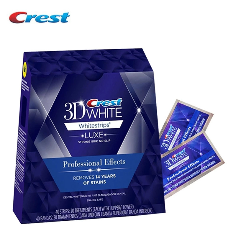 Crest 3D สีขาวฟันไวท์เทนนิ่งสติกเกอร์สติกเกอร์กําจัดคราบปกป้อง 5/7/10/20 ชิ้น