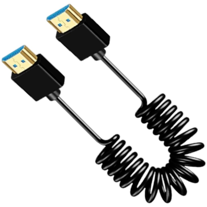 Moon 8K UHD Spring UHD2 1 สายไฟ 24K อินเทอร์เฟซชุบทอง สายไฟยืดได้