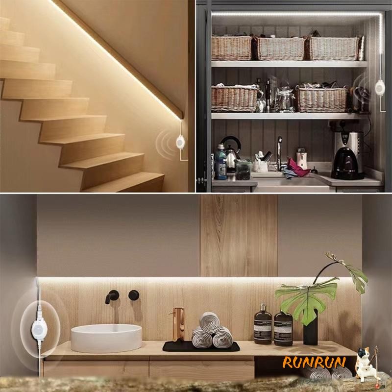 RUNN LED Strip Light Motion Sensors สวิทช์เวลา Delay เซ็นเซอร์ปรับสวิทช์ Motion Sensors เครื่องตรวจจับ Endur