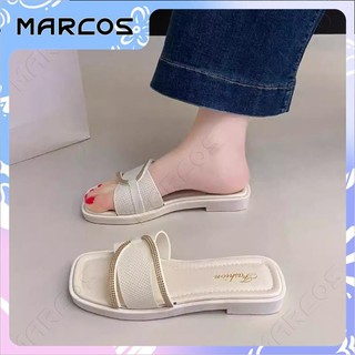 MARCOS รองเท้าแบนผู้หญิงการจัดส่งอย่างรวดเร็ว รองเท้าแบนฝรั่งเศสผู้หญิงฤดูร้อนรองเท้าแบนฝรั่งเศสผู้หญิงสวมรองเท้าแบนชายห