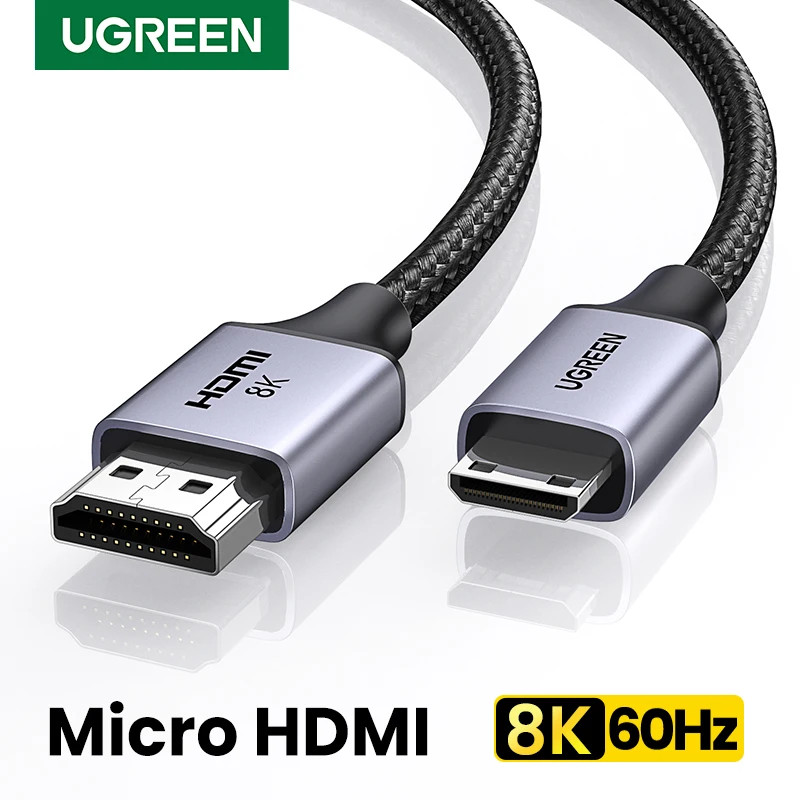 UGREEN Micro HDMI-ใช้งานร่วมกับ HD 8K/60Hz 4K/160Hz สําหรับ GoPro Hero Raspberry Pi 4 Sony A6000 Nik