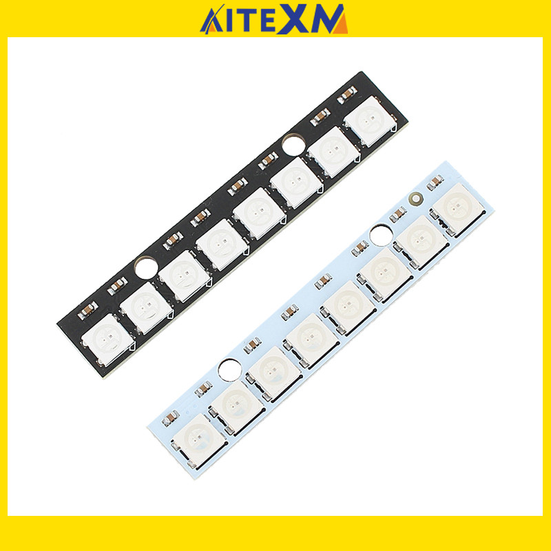 1PCS/5PCS 8 * 1Bit 8 Bits WS2812 WS 2811 5050 RGB Full LED แผงโมดูล 5V WS2812B Rainbow LED ที่แม่นยําสําหรับ Arduino 8 ช่องไฟ
