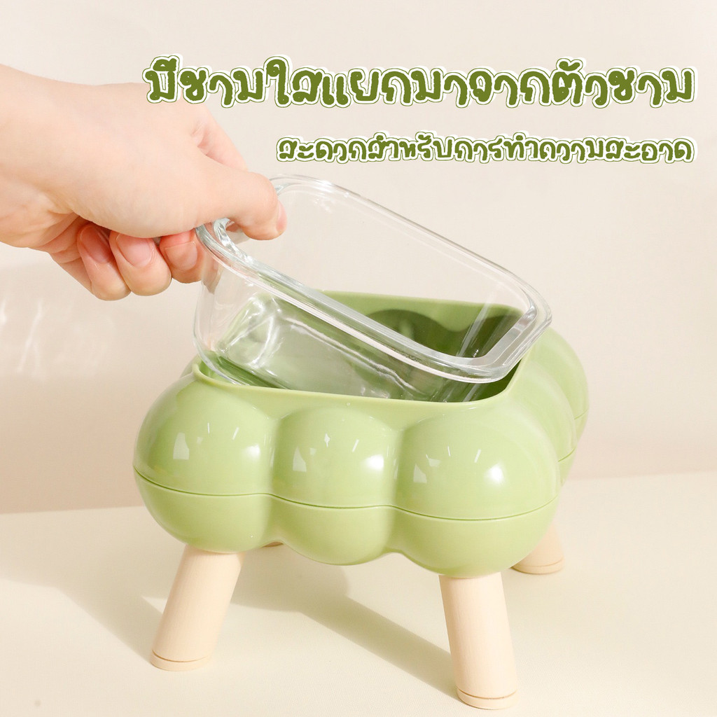 HM-ชามอาหารสัตว์เลี้ยง บับเบิ้ล กันลื่น กันสำลัก ยกสูง น่ารักทำความสะอาง่าย รูปที่ 8