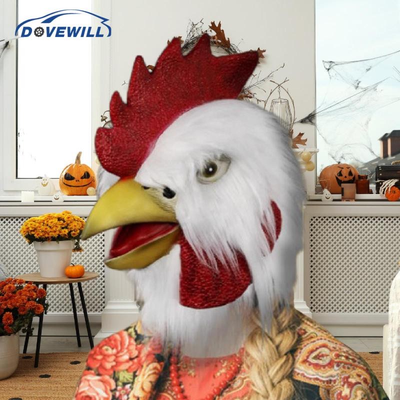 [Dovewill] หน้ากากหัวไก่ เฮฮา คอสเพลย์ Headdress Cock Headwear สําหรับเทศกาลวันหยุด