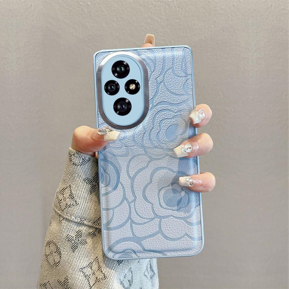 เคส Honor 200 สำหรับ Honor 200 Pro เคสโทรศัพท์หนังแข็งลายดอกคามิลเลีย