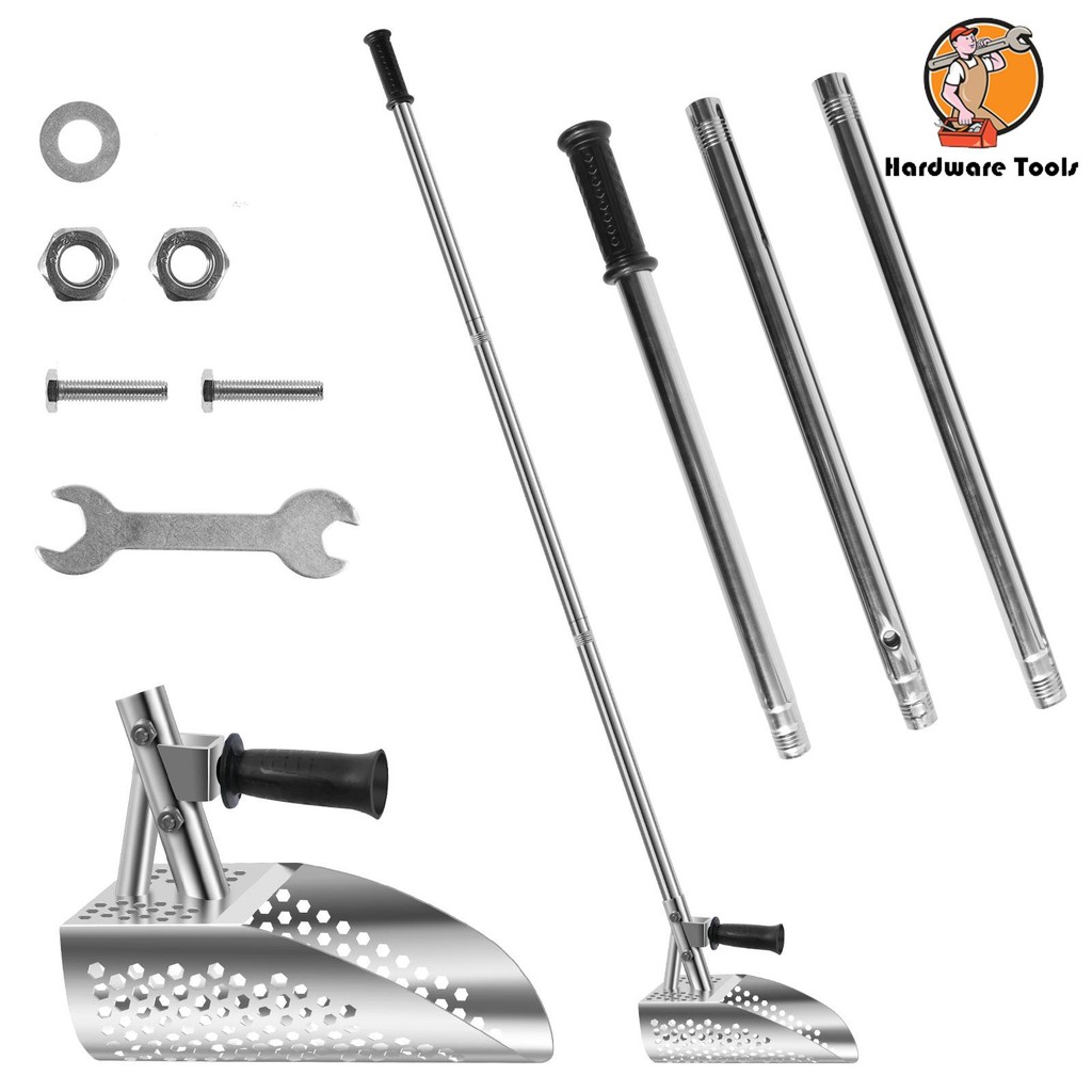 โลหะตรวจจับตักทราย Heavy Duty โลหะตรวจจับพลั่วที่ถอดออกได้ยาว 304 สแตนเลสกันสนิมพลั่วชายหาด