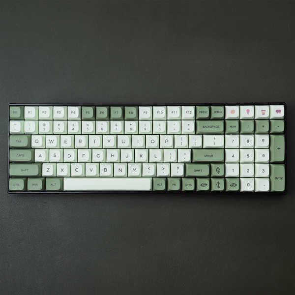 keycap ใส keycap Mint Matcha Keycap สีเขียว XDA ความสูง PBT Sublimation 124-Key Adapt Mechanical Key