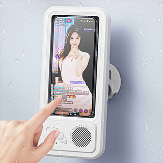 Suporte de Celular para Banheiro Impermeável com Caixa de Som Bluetooth | Tela Touch Anti-Embaçante | Rotação 360°
