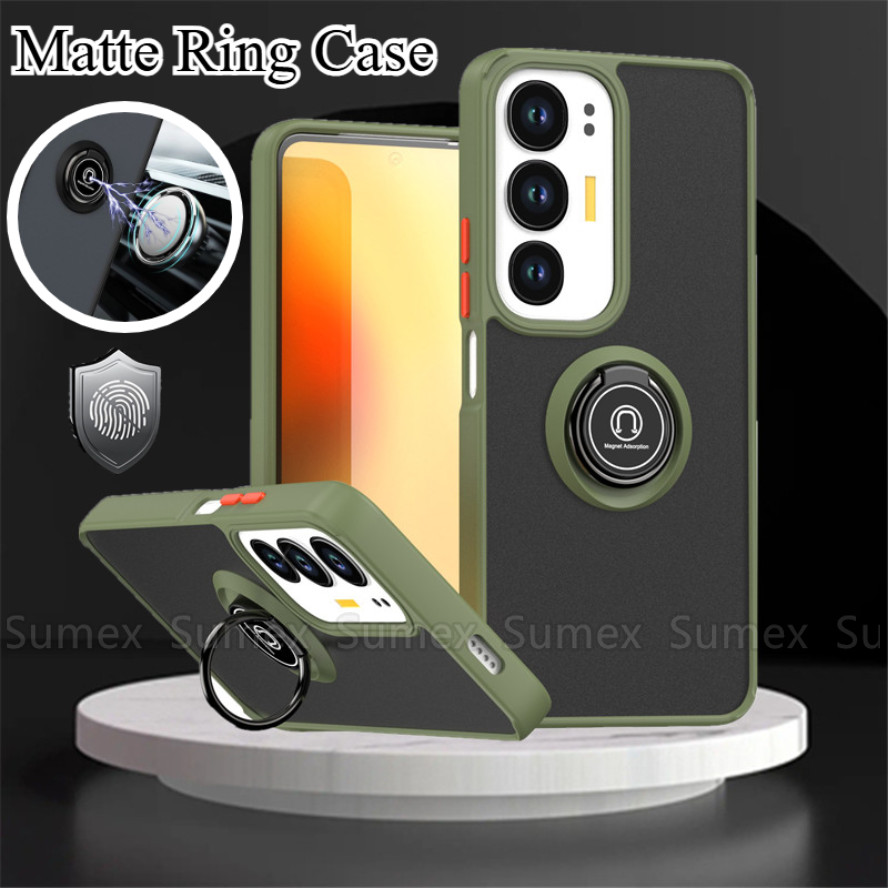 แฟชั่น Matte สําหรับ Vivo Y19S Vivoy19s Pro V2419 4G แหวนโปร่งใสขาตั้งกันกระแทกเคสโทรศัพท์ลื่นผู้ถือ