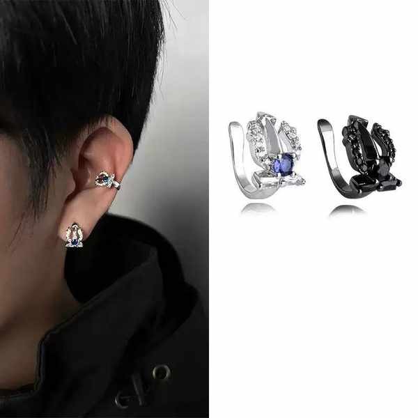 ตุ้มหู ต่างหูหนีบ Ear Clip Set Aquaman Trident ไม่มีการเจาะหู ออกแบบสำหรับผู้ชายและผู้หญิง สไตล์หรูห