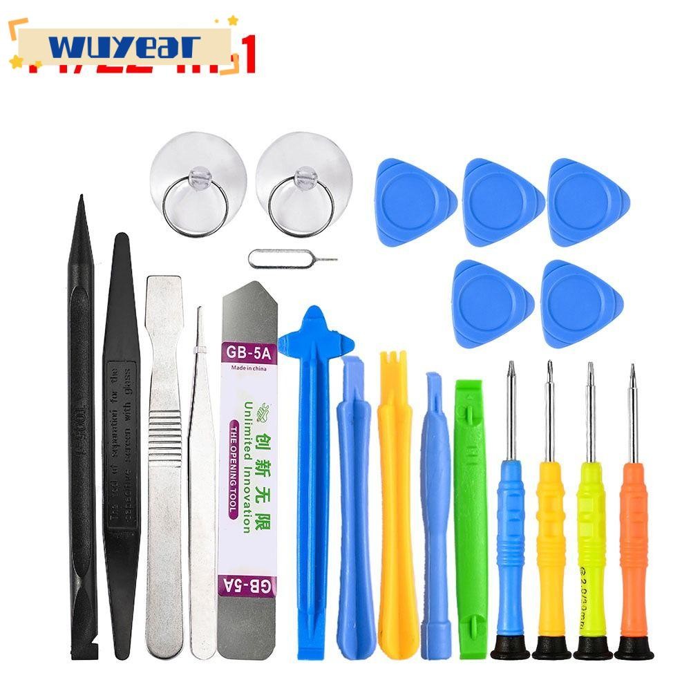 WUYEAR เครื่องมือถอดโทรศัพท์, เครื่องมือมือคู่มือซ่อมโทรศัพท์มือถือเครื่องมือ, ทนทาน 14/22-in-1 หน้า